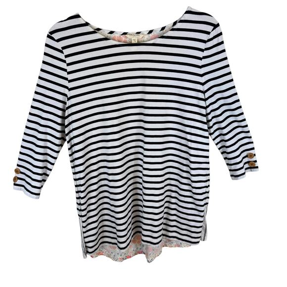 Matilda Jane Joanna Gaines Harvest Days Striped Floral 3/4 Sleeve Blouse Size M - Picture 3 of 7